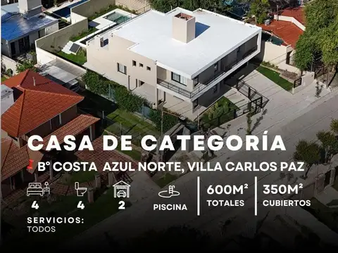 Venta Casa De Categoría a Estrenar con Piscina Infinita, Quincho y 4 Dormitorios en Costa Azul Norte