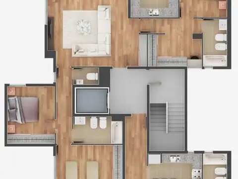 Departamento 3 ambientes con 1 baño