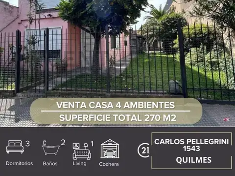 VENTA CASA 4 AMBIENTES QUILMES OESTE