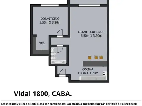 Departamento en Venta de 2 ambientes