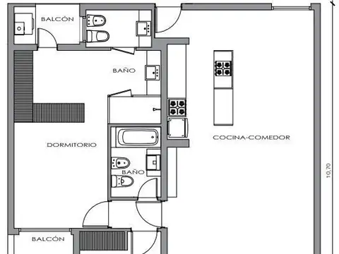 Departamento 4 ambientes con 2 baños