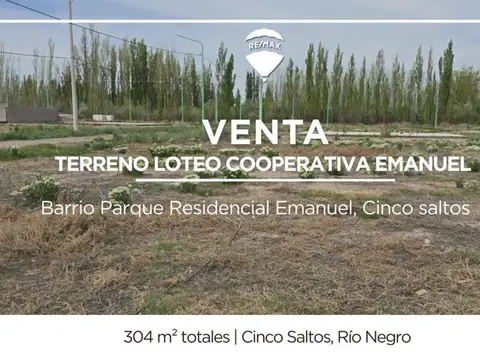 VENTA TERRENO EN LOTEO EMANUEL, CINCO SALTOS