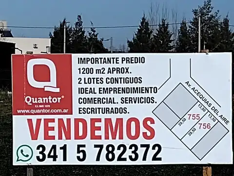 Oportunidad   lote comercial 1200 M2 Roldan  50% financiado