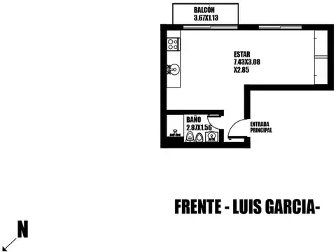 Departamento en Venta de 1 dormitorio