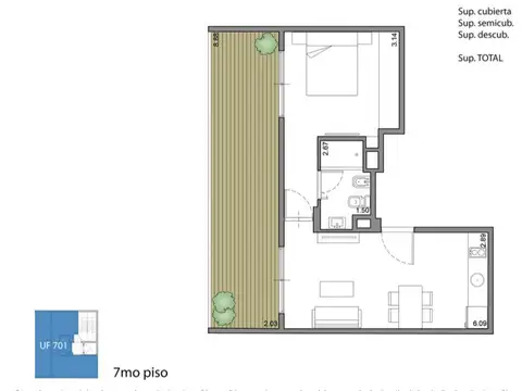 Departamento en Venta de 2 ambientes