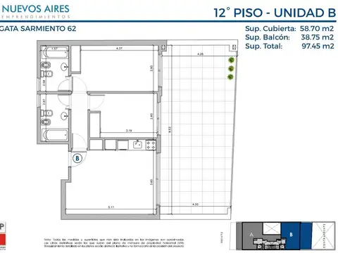 Departamento en el emprendimiento Fragata Sarmiento 62