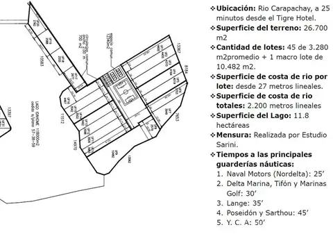 Tierra apta desarrollo en venta de 27 has en el Delta, Tigre. Con laguna interna.