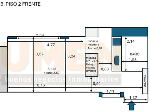 Departamento en Alquiler de Monoambiente