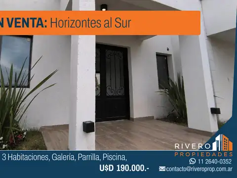 Casa en venta 3 habitaciones a estrenar en Horizontes al Sur
