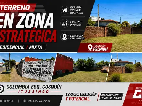 LOTE | ESQUINA | ZONA MIXTA | SERVICIOS | INVERSIÓN | ITUZAINGÓ