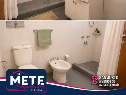 ALQUILER – DEPARTAMENTO 3 AMBIENTES CON GRAN TERRAZA PROPIA   San Justo – A metros de Av. Santa María