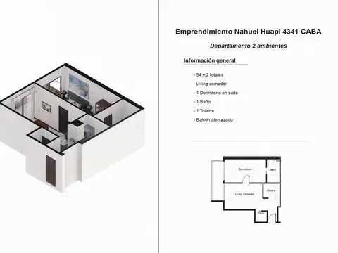 Departamento en Venta de 2 ambientes