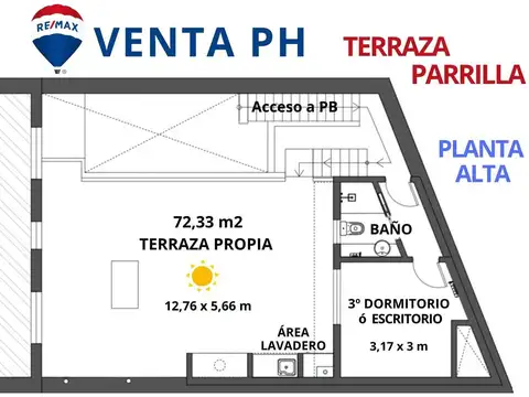 Depto Tipo Casa en Venta de 3 dormitorios