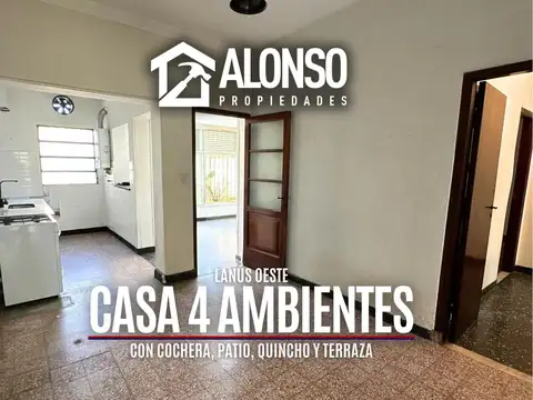 Casa 4 Ambientes con Patio y Cochera en Venta en Lanús