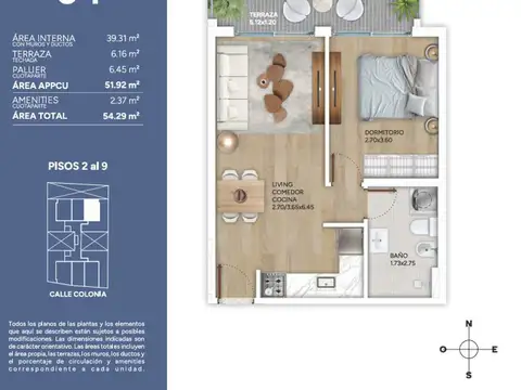 Venta Apartamento 1 dorm en Cordon con Amenities