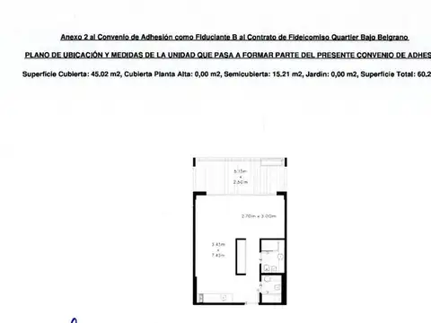 Departamento en Venta de 2 ambientes