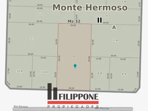 Terreno en Venta 40  mts Frente