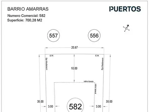 Terreno en Venta en Puertos, USD 115.000
