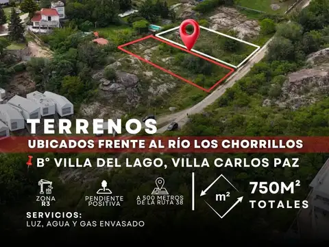 Venta Terrenos De 750M² Con Vista A 30 Mts Del Río En Barrio Villa Del Lago, Villa Carlos Paz