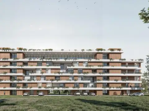 Departamento de tres ambientes en duplex con cochera y jardín a la venta en Vivant, Escobar.