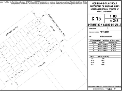 Terreno en Venta en Villa Pueyrredon, USD 280.000