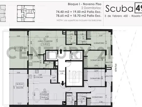 3 de Febrero 400, Piso 9