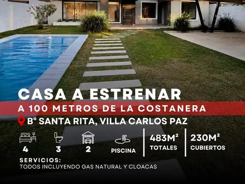 Venta Moderna Casa A Estrenar De 4 Dormitorios Y Piscina En Barrio Santa Rita – Villa Carlos Paz