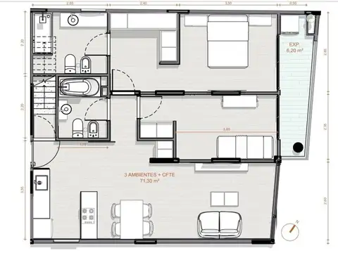 Departamento en Venta con 2 cocheras