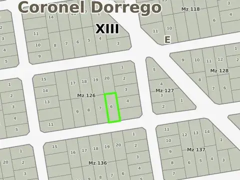 Terreno en Venta 15  mts Frente