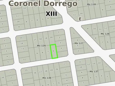 Terreno en Venta 15  mts Frente