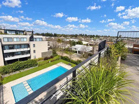 Las Liebres - Divino 3 ambientes con terraza privada, parrilla y vista a la pileta.