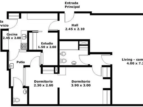 Departamento en Venta de 3 ambientes