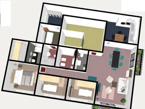 Departamento 4 ambientes con 2 baños