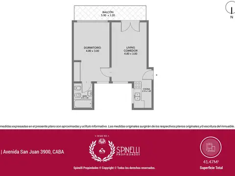 Departamento en Venta de 1 dormitorio