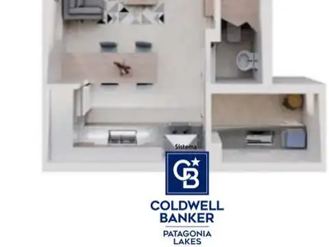 Departamento 2 ambientes con 1 baño