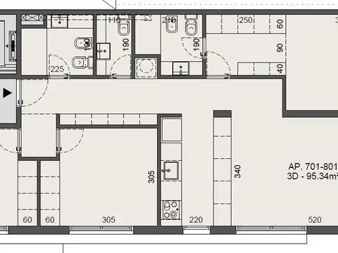 Apartamento de 3 dormitorios, con balcón y parrillero. Entrega: marzo 2028