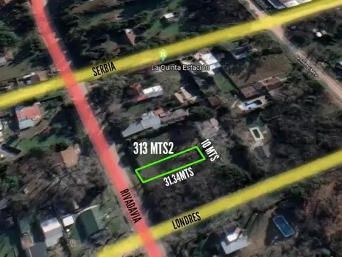 Terreno venta - 10x31,34mts -313mts2 totales - Villars