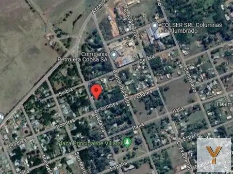 Terreno venta - 10x31,34mts -313mts2 totales - Villars