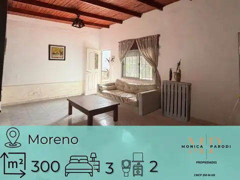 CASA EN VENTA EN MORENO CON DOBLE FUNCIONALIDAD: VIVIENDA   ESPACIO ADICIONAL