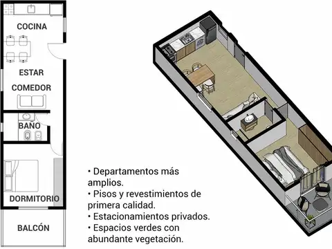 Departamento en Venta de Monoambiente