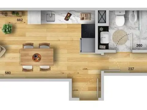 Departamento en Venta de 1 dormitorio