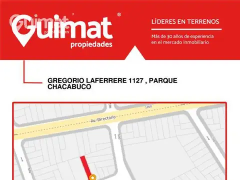 Terreno en Venta en Parque Chacabuco, USD 950.000