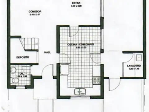 Casa 3 ambientes con 2 baños