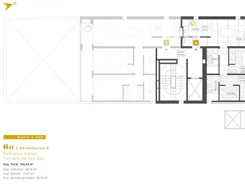 Departamento 3 ambientes con 2 baños