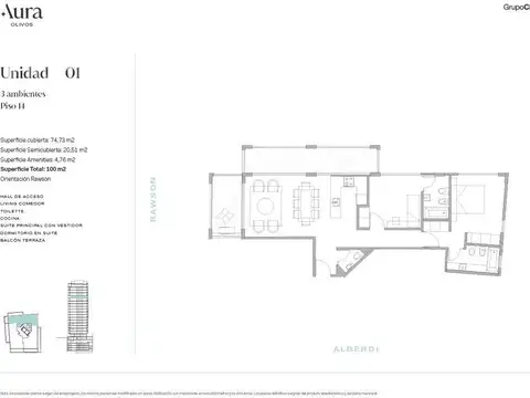 Departamento en Venta de 3 ambientes