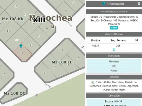 Venta Lote 295 mts2 Villa del Deportista Necochea