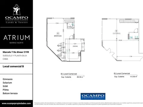 Local Premium 454 m² en Atrium Barrio Norte | Apto Gastronomía | Recoleta