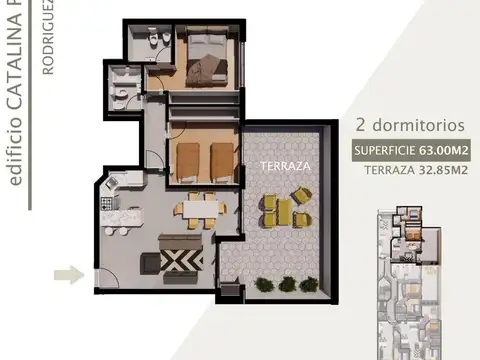 Departamento en Venta de 2 dormitorios