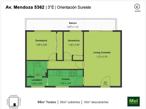 Mendoza 5300, Piso 3