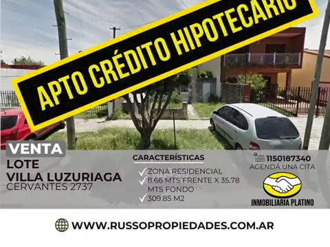 Venta Lote Villa Luzuriaga